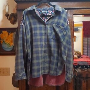 Buckle flannel shirt